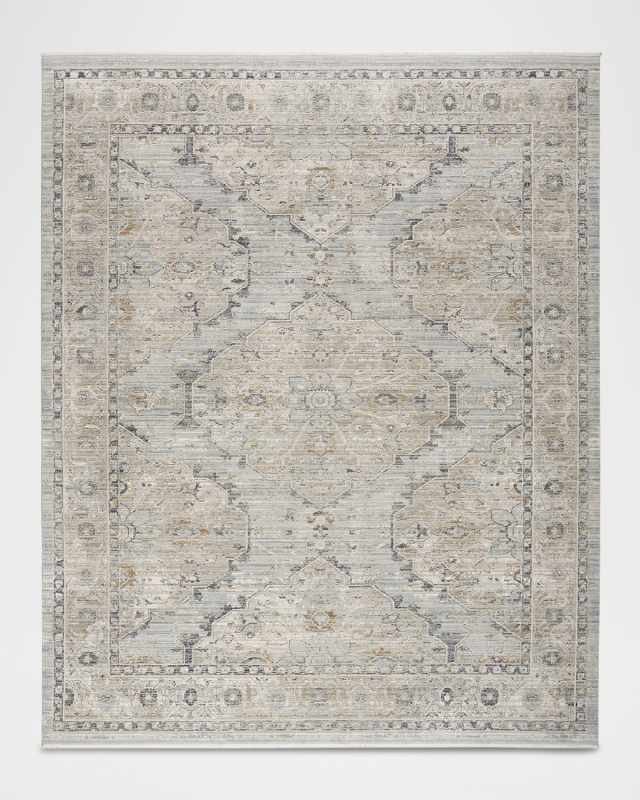 Lynx Light Blue Power-Loomed Rug, 9' x 12'